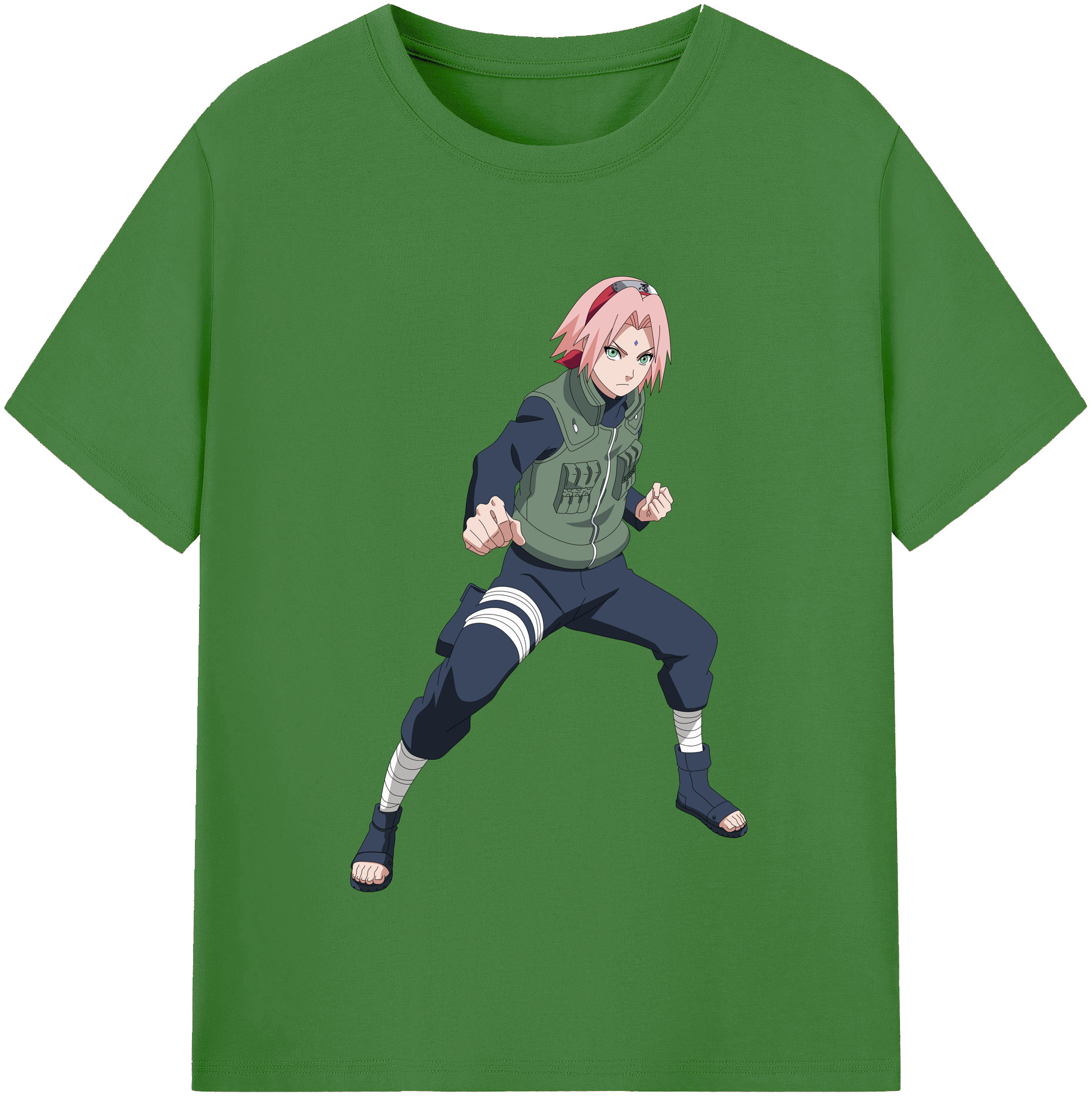 （画像用） NARUTO -ナルト- 春野サクラ Haruno Sakura レディースカジュアルプリントTシャツ（綿100％）